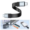Супергибкий USB4 Type C кабель 15 см, скорость 80 Гбит/с, видеовыход, силиконовая и алюминиевая оплетка, подходит для устройств 5
