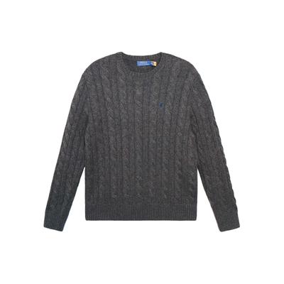 Polo Ss23 Круглый вырез однотонный простой длинный рукав свитер мужской свитер темно-серый 710775885-041