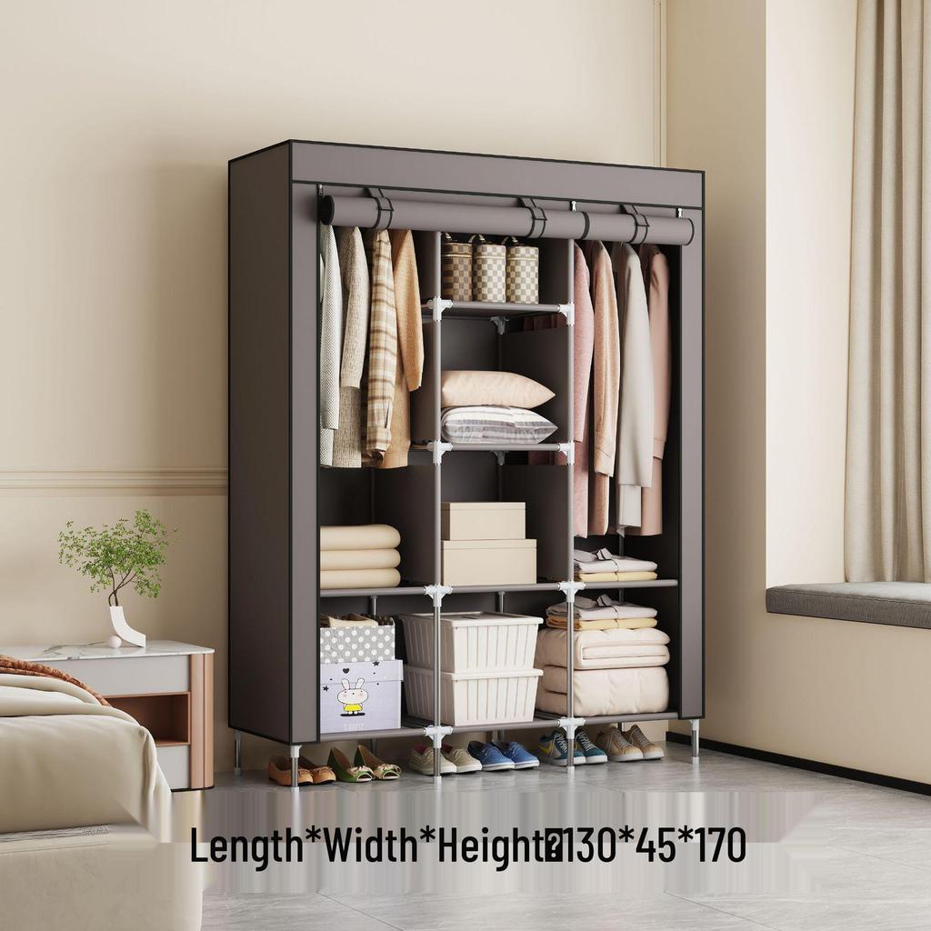 Многослойный нетканый тканевый шкаф с пылезащитным чехлом и каркасом из железных труб