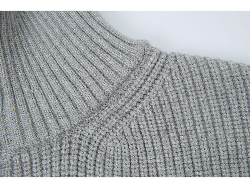 STONE Унисекс Кардиган на молнии с воротником-стойкой и нашивкой Вязаный свитер для осени/зимы