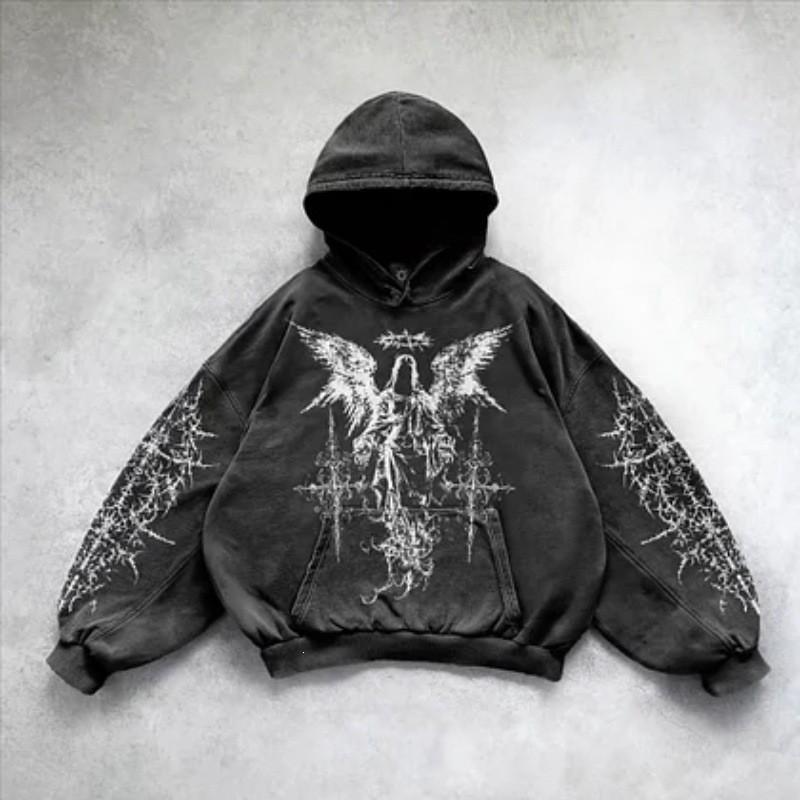 Y2K Retro Punk Solid Color 3D Printed Hoodie Streetwear Unisex Oversized Zip-Up Sweatshirt Teens