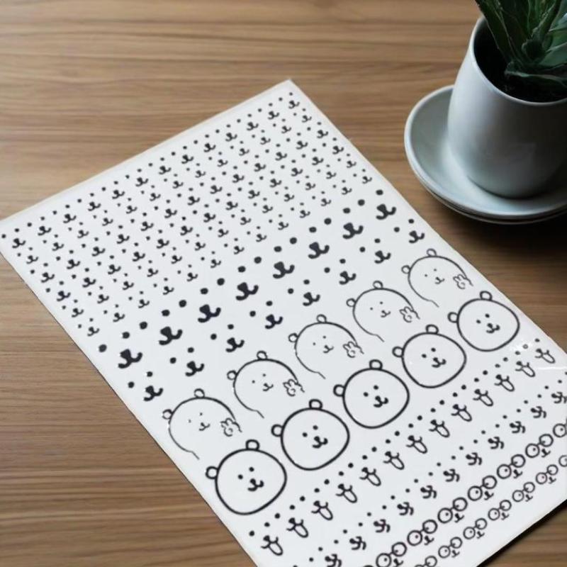 Милый мультяшный медведь Плоская наклейка Декор Наклейка на стакан для воды Декор для компьютера Может использоваться для наклеивания на мебель Ящик для хранения