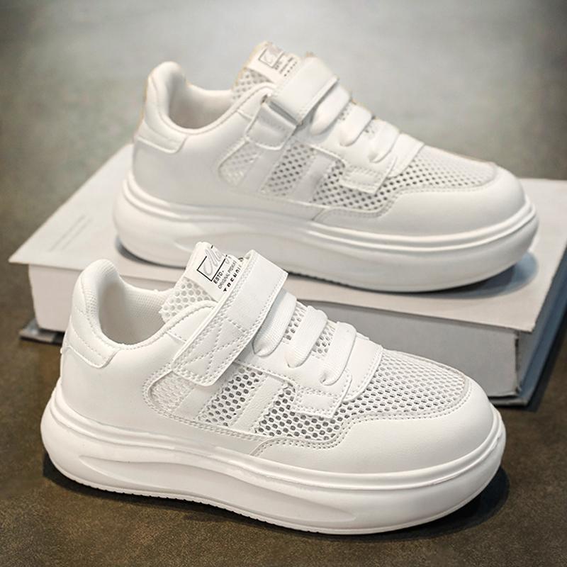 61 Show Little White Shoes Весна и лето Новые дышащие сетчатые туфли для девочек Легкая спортивная обувь для мальчиков