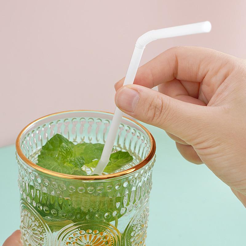 100 шт./пакет одноразовые трубочки стакан для воды пластиковые индивидуально упакованные принадлежности для вечеринок кухонные принадлежности