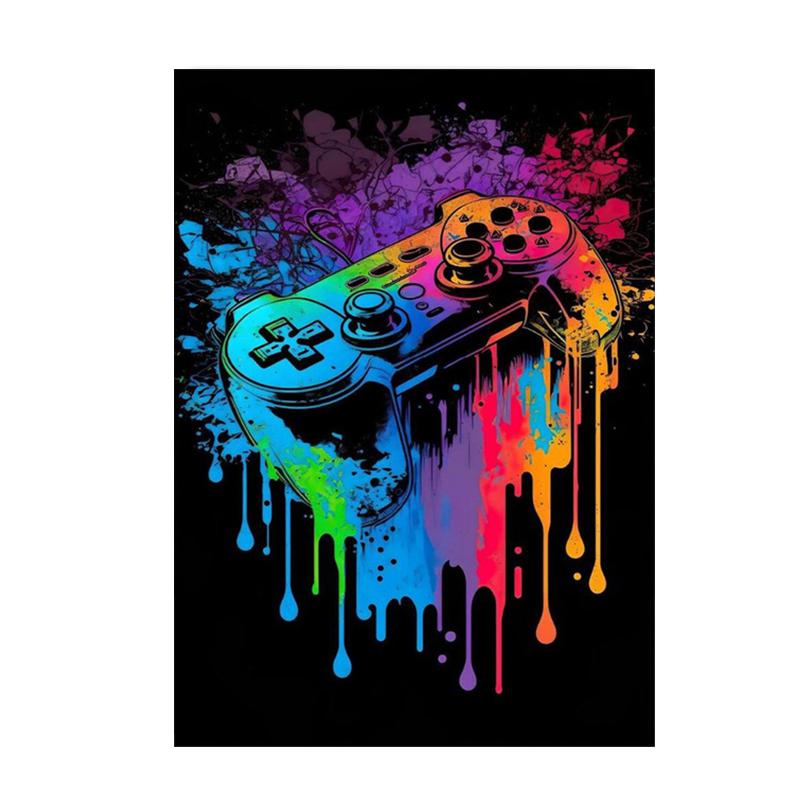 Мультяшные игровые контроллеры, консольные постеры и принты, наушники, холст, картины, настенное искусство для бара, игровая комната, домашний декор