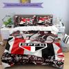 3pcs São Paulo FC logo pattern bedding set duvet cover set includes duvet cover &pillowcases, perfect all season bedroom decoration & gift