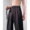 Men's Spring Casual Loose-Fit Black Wide-Leg Trousers - Japanese Style Luxury Draped Pants