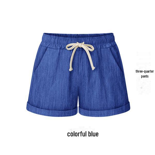 Женские летние шорты широкого кроя: Свободные, облегающие, легкие повседневные брюки для больших размеров