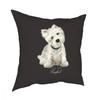 Westie West Highland Terrier Dog Throw Pillow Cover Polyester Cushions for Sofa Cute Puppy Creative Cushion Covers