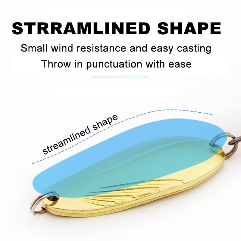 10Pcs Fishing Metal Spoon Lure Kit Set Gold Silver Baits Sequins Spinner Lures with Box Treble Hooks Fishing Tackle Gear