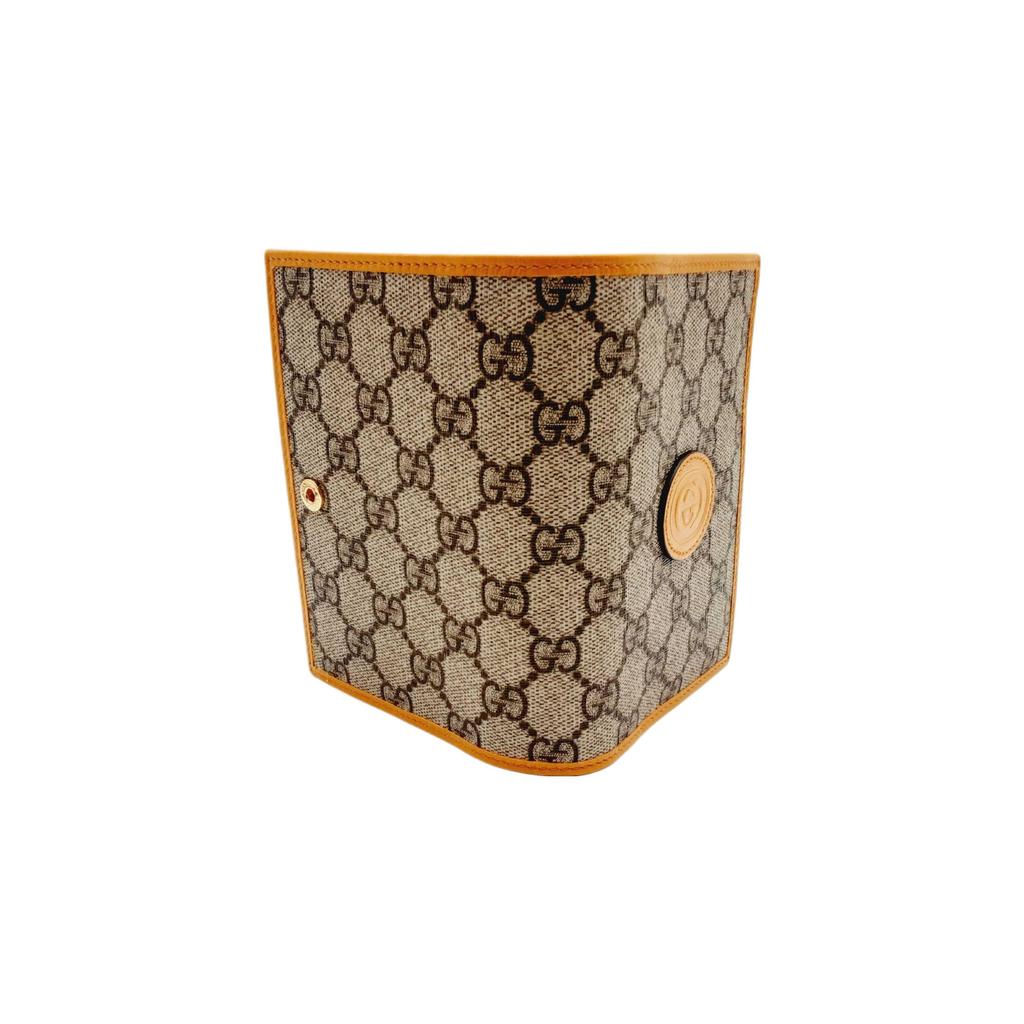 Gucci Vintage Logo Snap Closure Canvas And Leather Trim Passport Holder Men Accessories Orange 724562-92TCG-1147