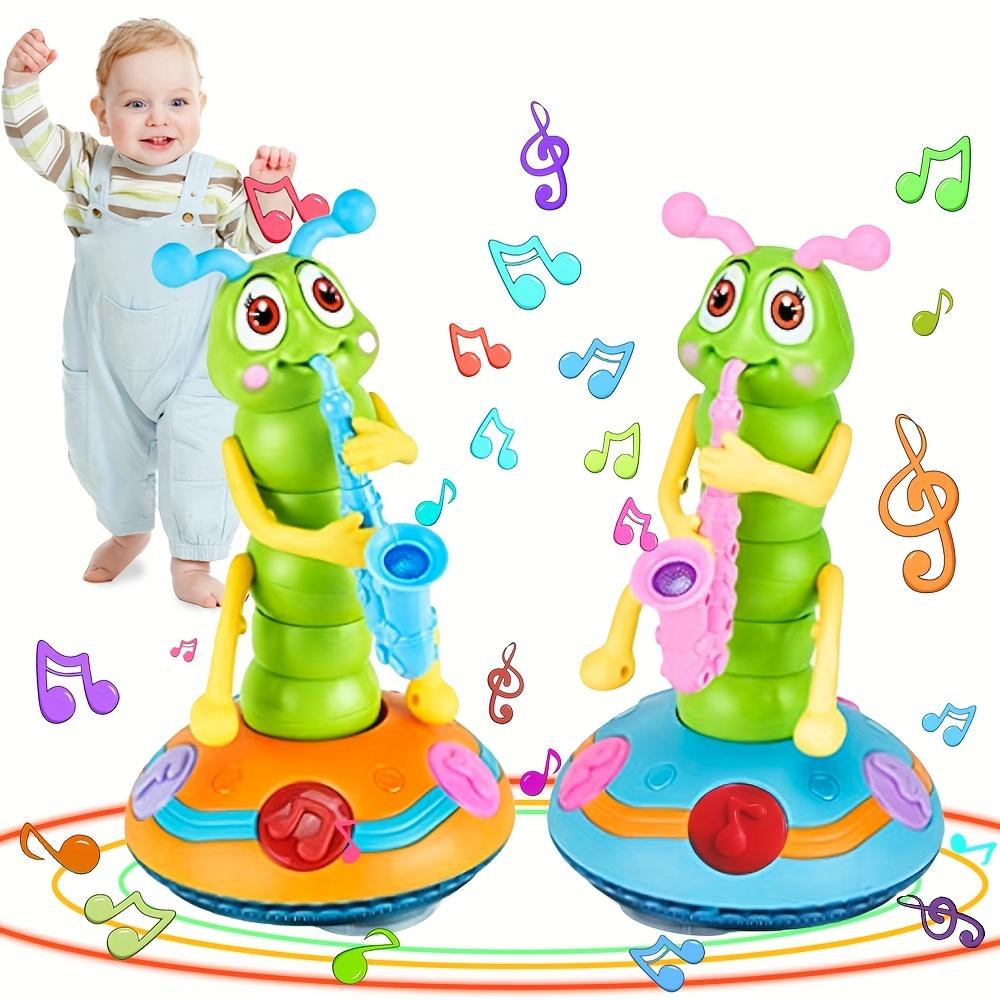 1 шт. Интерактивная музыкальная игрушка-гусеница, Крути и играй червячок с танцующими огоньками, Развивающее пособие для дошкольного обучения для развития моторики,