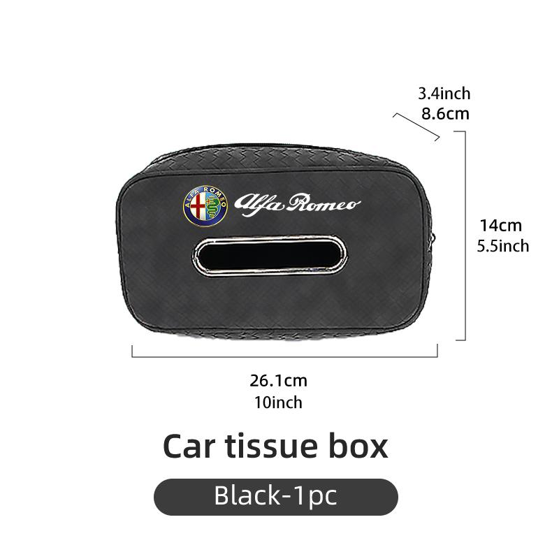 Car Tissue Box Holder Center Console Armrest Napkin Box For Alfa Romeo Giulia 147 Mito 156 159 166 GT Stelvio Brera Volante