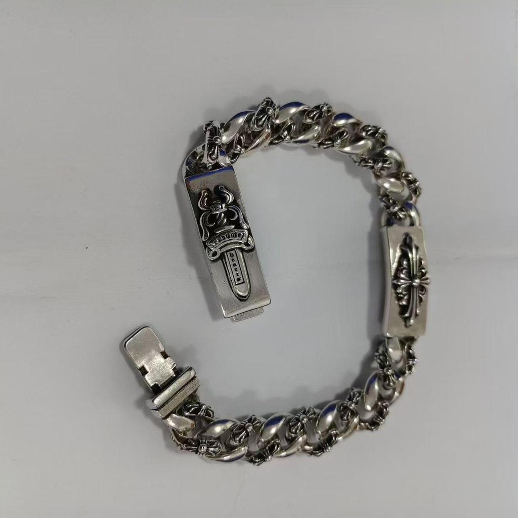 Браслет CH Retro Crono с бриллиантом, золотом, тайским серебром и дизайном в виде цветочного креста