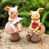 Animal Mushroom Ornament Figurine Garden Resin On for Fairy Garden Flowerpot