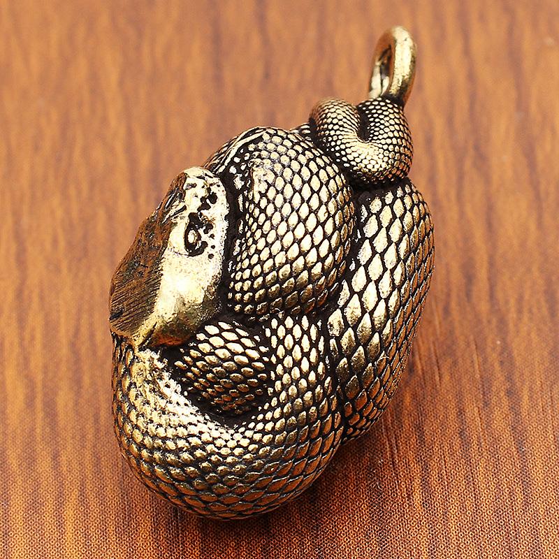 Vintage Copper Snake Ornament Decorations Tea Pet Antique Animal Boa Figurines Miniatures Home Decor Accessories For Living Room