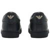 Emporio Armani EA7 Кожаные Низкие Кроссовки на Шнуровке с Круглым Носком Унисекс Черные 7X000332AF10848MZ177