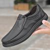 Кожаная обувь, мужские весенние новые британские мужские деловые повседневные кожаные туфли на мягкой подошве, кожаные туфли для папы, мужская обувь для ленивых