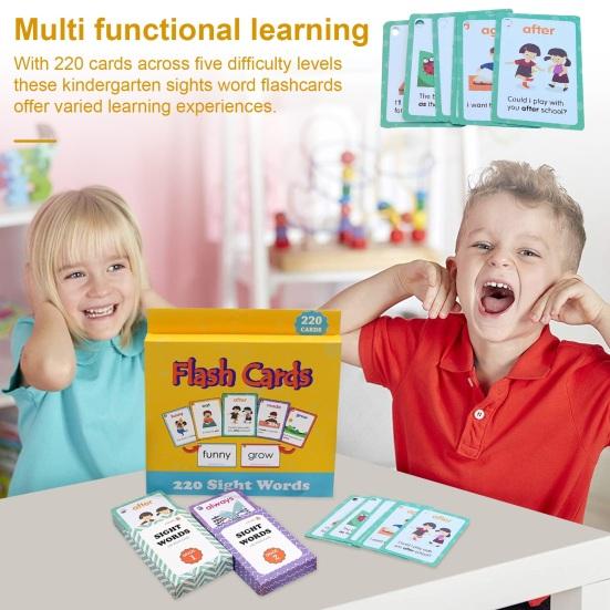 1 Set Sights Words Flash Cards Alphabet ABC English Words Spelling Preschool Learning Educational Cognitive Flashcard Toddlers Boys Girls Gift