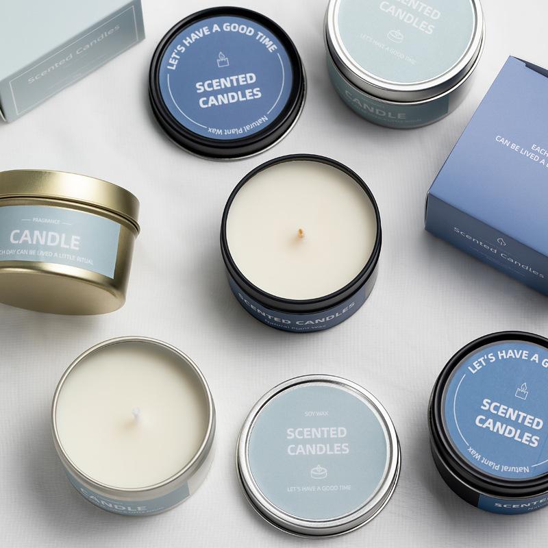 1pcs Fragrant Candles Horse Mouth Iron Can with Hand Gift Smokeless Soybean Wax Fragrance Creative DIY Fragrance Home