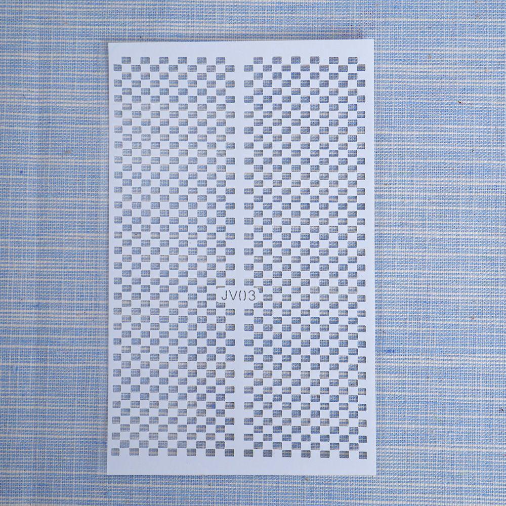 1pcs Fish Scale Nail Sticker Nail Art Adhesive Decals Net Line Geometry Hollow Designs 3D Manicure Decor Wraps Template Sticker