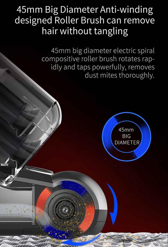 JIMMY JV35 Anti-Mite Vacuum Cleaner, 700W Motor, 60°C Hot Air & UV Sterilization, 14kPa Suction,Anti-Tangling Brush, 0.5L Dust Cup, <68dB Noise