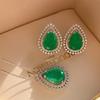 Jewelry Classic Imitation Treasure Emerald Jewelry Set Water Drop Shaped Main Stone 10 * 14
