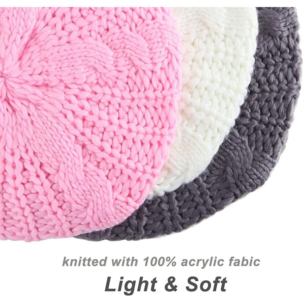 Soft Knit Beanie Lightweight Crochet Knitted Style Beanie Hat for Women, One Size Slouchy Hat