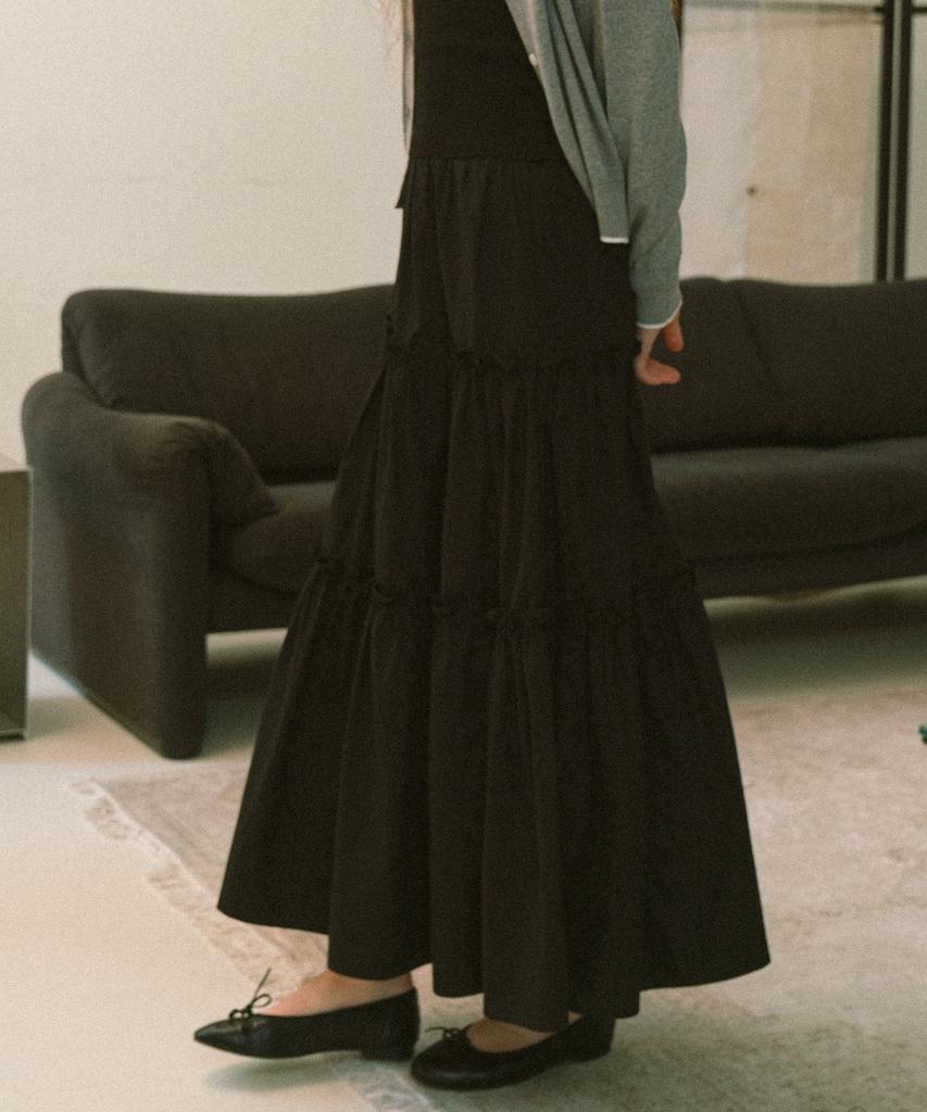 Yeoppe Layered Frill Skirt_Black