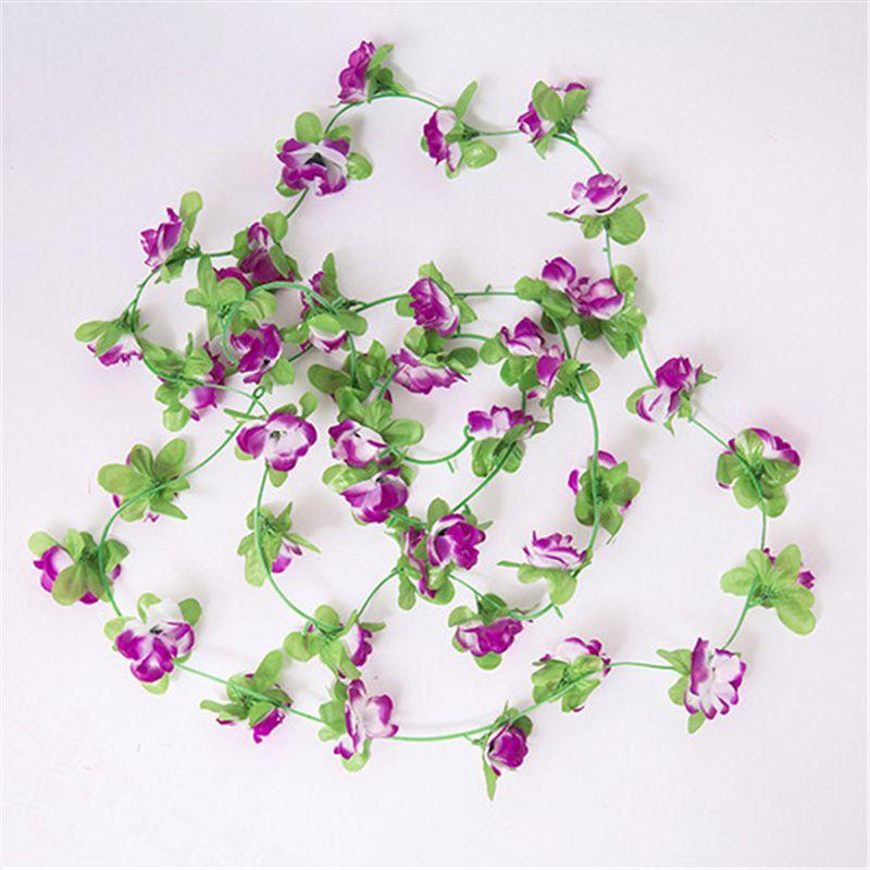 Lush And Vibrant Fake Silk Rose Artificial Flower Vine Ivy Leaf Garland For Home Decor