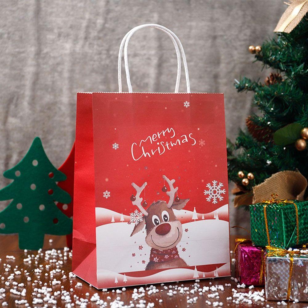 2pcs Cartoon Christmas Gift Bag Cute Packaging Bag Interesting Christmas Eve Candy Bag  Home