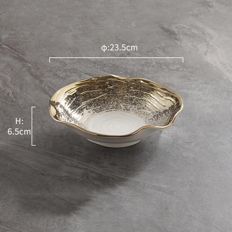 Творческие керамические миски в форме листьев лотоса, легкие, роскошные, ресторанные, салатницы, десертные, ретро, изысканные, фруктовые тарелки, бытовая посуда