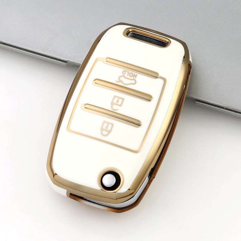 3 кнопки дистанционного держателя брелока для KIA Sid Rio Soul Sportage Ceed Sorento Cerato K2 K3 K4 K5 мягкий TPU складной чехол для автомобильного ключа