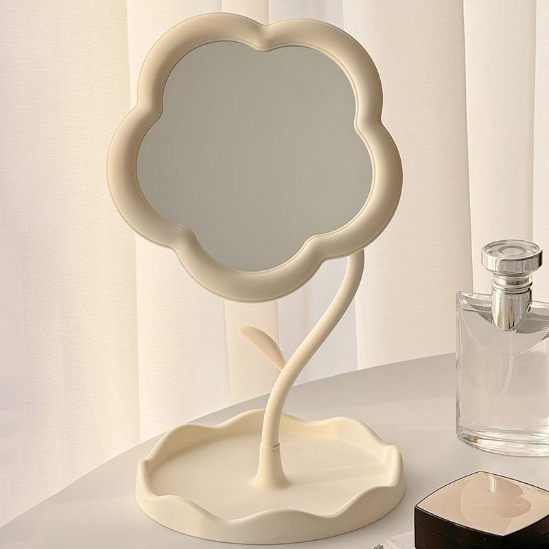 Зеркало в форме цветка Декоративные зеркала Зеркало для макияжа с украшениями Аксессуары для волос Поднос Настольное зеркало Домашний декор