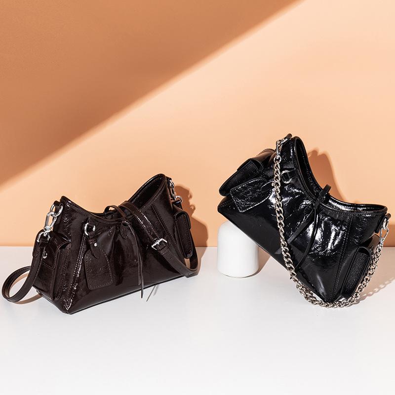 Модная большая вместительная женская сумка из натуральной кожи, сумка-тоут, сумка на цепочке, большая сумка на одно плечо