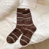 Полосатые носки до середины икры Теплые длинные носки Новые женские носки Осень Зима