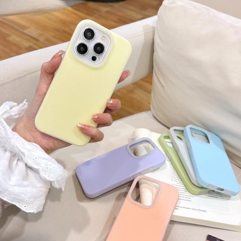 Роскошный Чехол из Жидкого Силикона Конфетного Цвета для iPhone 16 15 14 13 12 Pro Max Puls 11 Мягкий Ударопрочный Бампер Матовое Покрытие