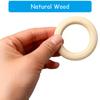 40 шт. необработанных деревянных колец для поделок, колец, подвесок и соединителей, 8 размеров 15-50 мм, деревянные кольца, круги для изготовления ювелирных изделий