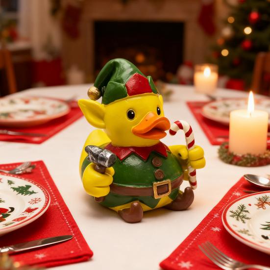 Рождественское украшение Санта Клаус Олень Снеговик Утка Форма Смола Фигурка Праздничная Тема Праздничное Украшение