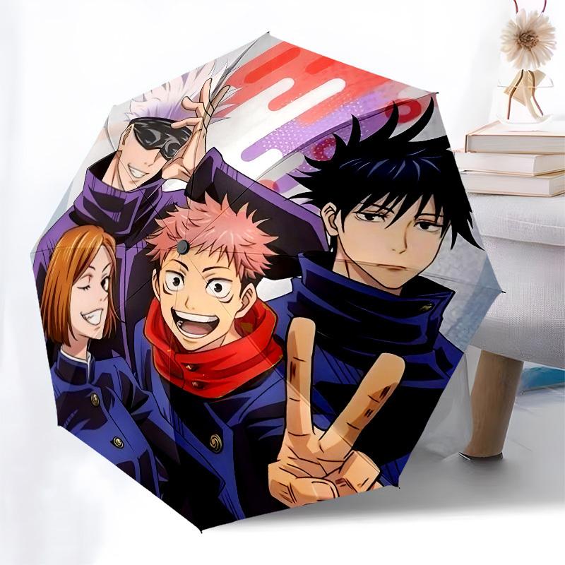 Jujutsu Kaisen, Peace SignThemed Automatic Opening and Closing Umbrella 8 Ribs, Suitable for Leisure and Going Out, Outdoor Accessory, Got