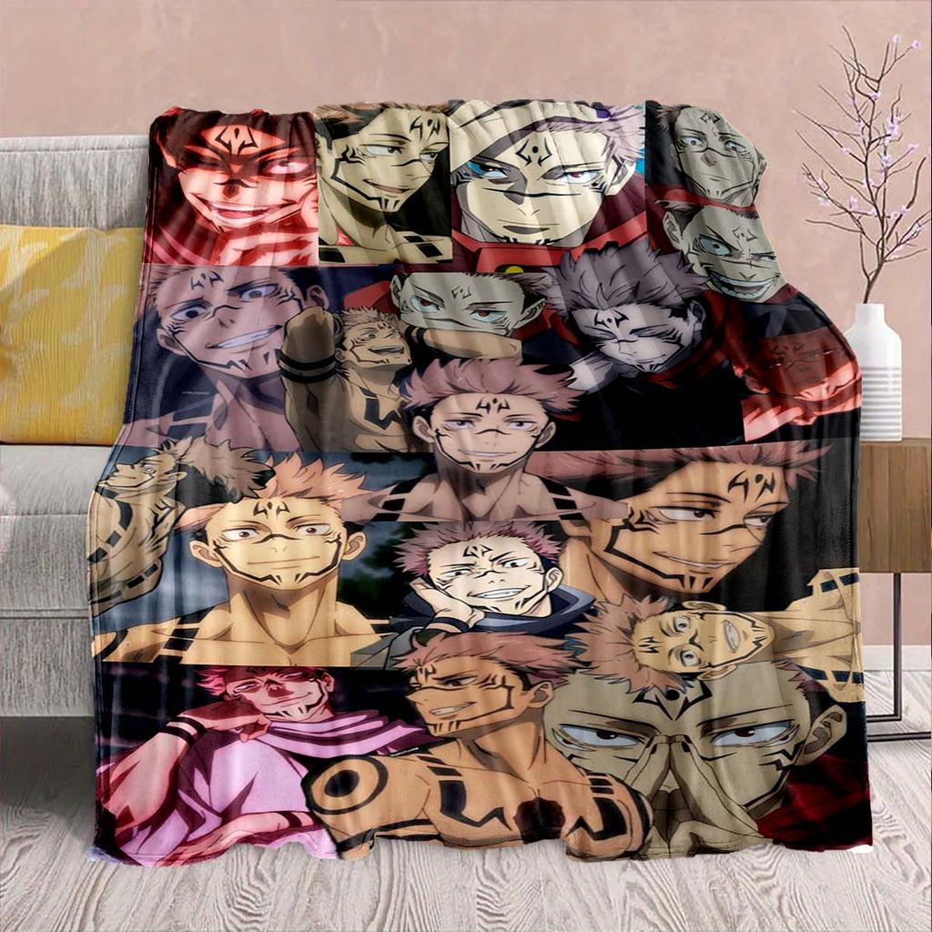 Jujutsu Kaisen Flannel Blanket Soft Warm Throw Cozy Plush Lightweight Sofa Bed Fabric -QJY