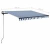 VidaXL Manual Retractable Awning with LED 350x250 Cm Blue and White 3069721