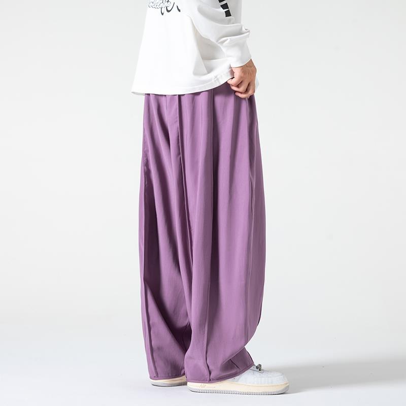 Мужские корейские модные широкие брюки мужские черные свободные повседневные шаровары однотонные японские уличные брюки для бега брюки-карго