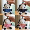 Colorful Panda Plush Keychain With Pp Cotton Filling For Girls And Kids