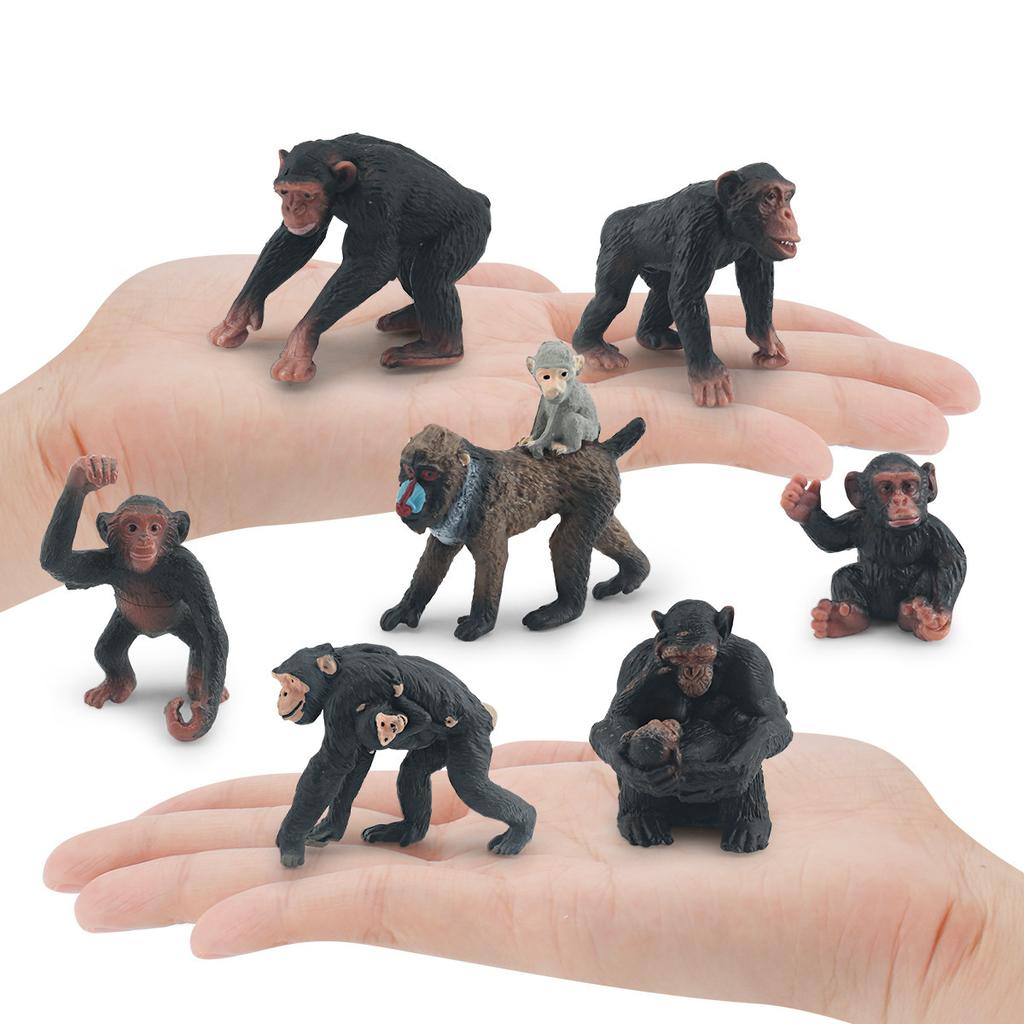Source Simulation Animal Model Orangutan Mandrill 7 Chimpanzee Ghost Baboon Solid Static Ornament Toy