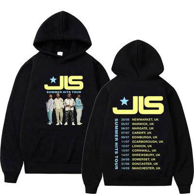 Рок-группа JLS Зимний тур хитов Подарочное худи для фанатов Мужская винтажная толстовка Y2K оверсайз с длинным рукавом Хип-хоп готика уличная одежда