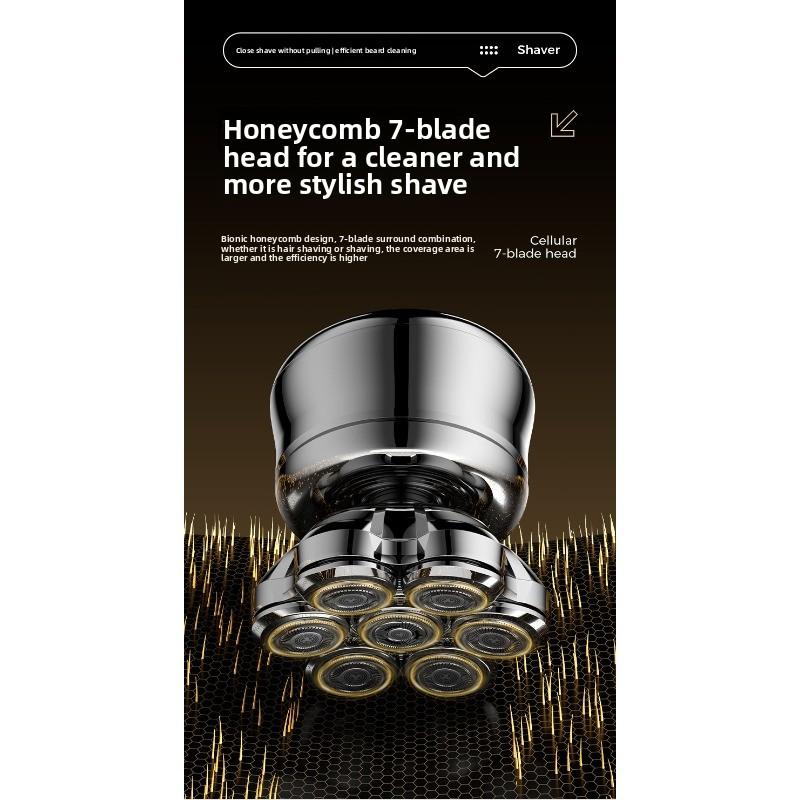Shaved Head Haircut Intelligent Men's Clean-shaven Head Seven-blade Head Electric Shaving Razor Rechargeable Beard Scraper