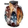 3D Printed Feather Hoodie For Men Colorful Pattern Sweatshirt Fashion Casual Autumn Oversized Pullovers Long Sleeves Streetwear