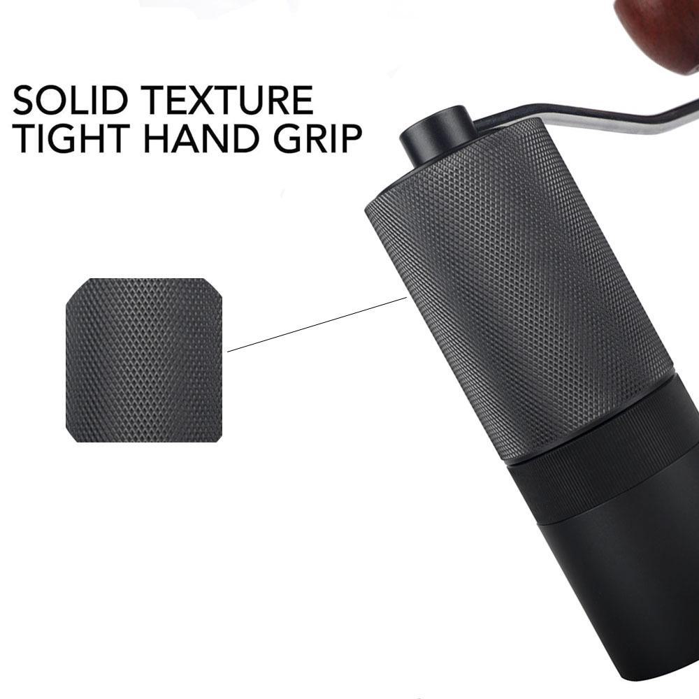CNC Hand-Crank Coffee Grinder with Aluminum Shell and 420 Stainless Steel Conical Blade