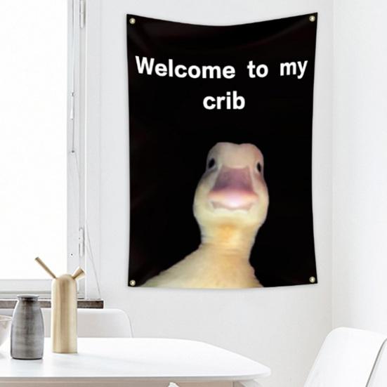 Wall Flag Creative Welcome To My Crib Flag Durable Easy Installation Wall Hanging Banner for Home Decoration